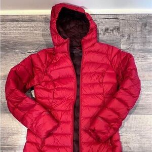 Red Eddie Bauer Puffer Coat